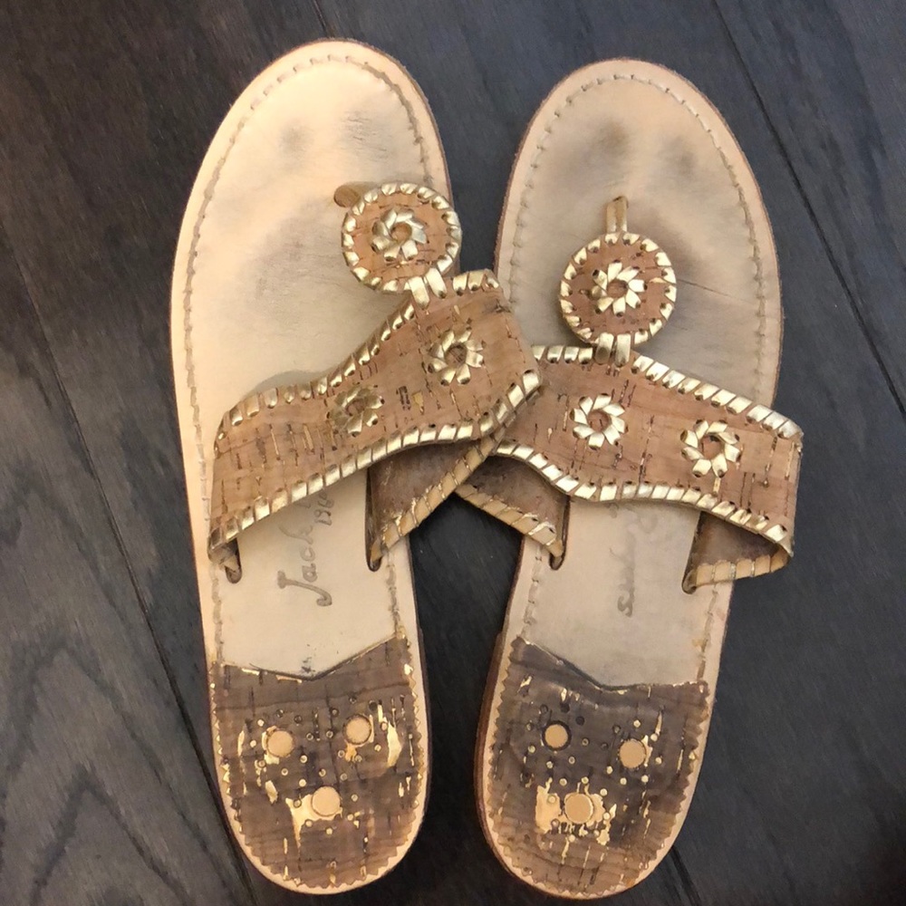 Cork/gold traditional jack Rogers
